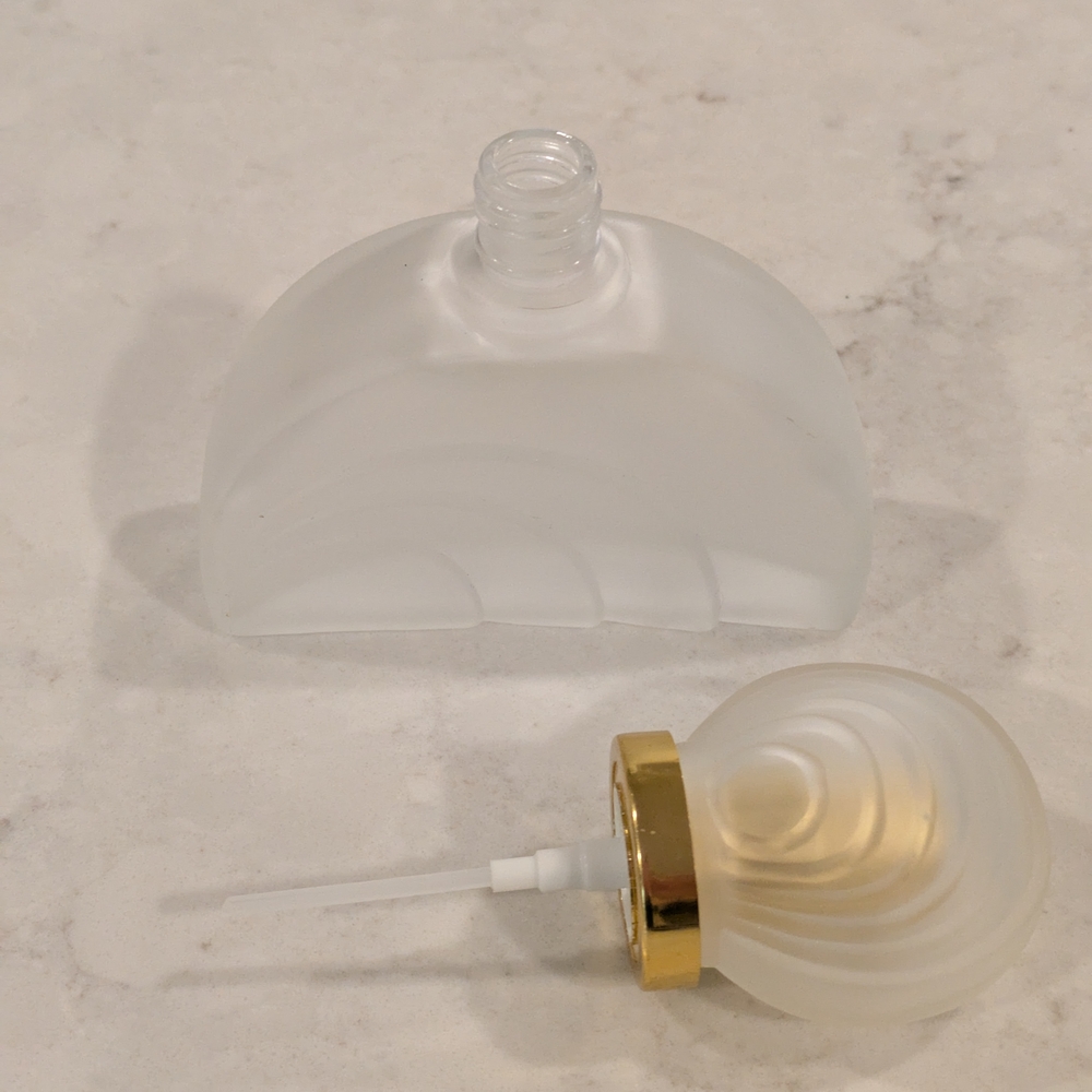 Elegant Frosted Glass Perfume Bottle with Gold Accents